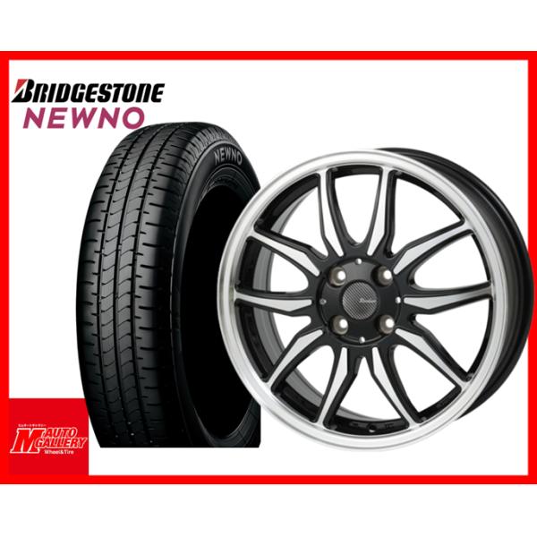 加須大桑店 新品 サマータイヤホイールセット1台分 クリフクライムリボルバー03 14x4.5J+45 4H100 BP BS ニューノ 155/65R14 75H