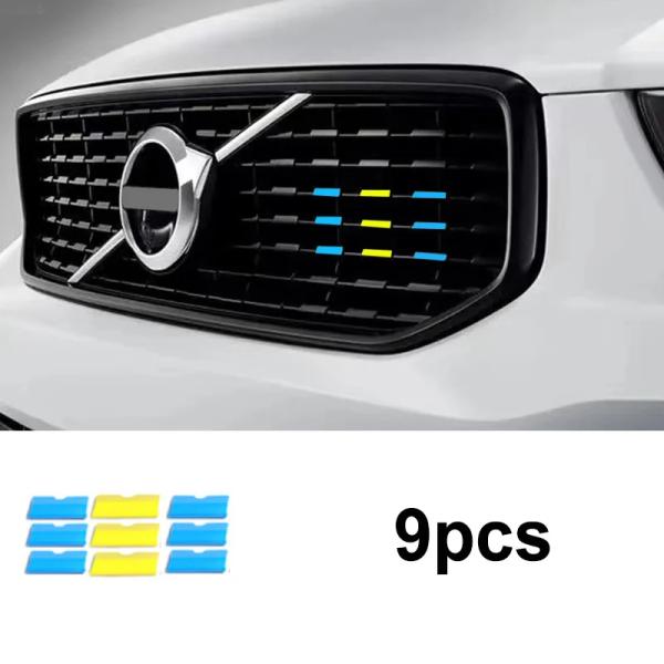 フロントグリル 装飾 ボルボ Volvo xc60 s90 xc40 xc90 9パック R-D用装飾 カーステッカー スポーツバージョン グリッド 3色ストリ