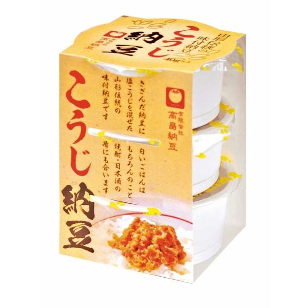 刻んだ納豆をこうじで漬け込んだ味付き納豆。山形県置賜地方伝統の五斗納豆よりも塩分をおさえ、こうじの甘さと豆のコクが活きるよう食べやすく仕上げた、高畠納豆ならではの商品です。ごはんはもちろん、日本酒や焼酎にも合います。40g入りのカップが3つ...