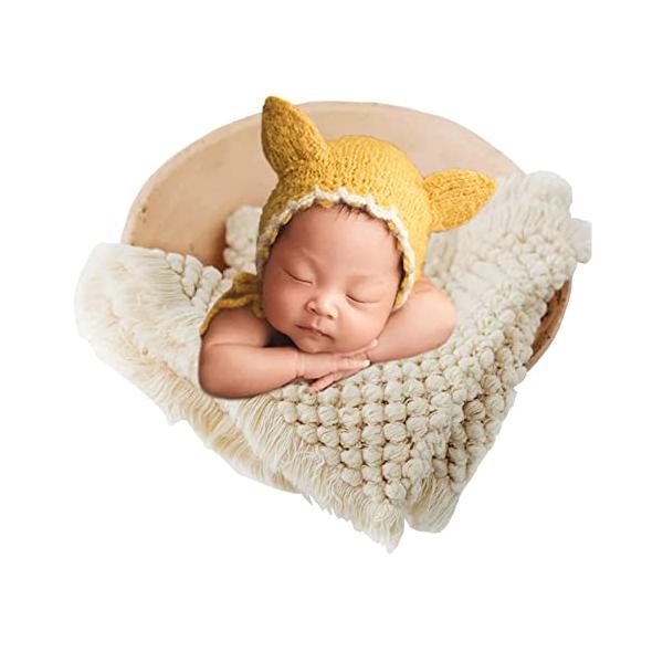 ニューボーンフォト おくるみ 新生児 出産お祝い 記念写真 撮影 道具 ベビーブランケット 可愛い 伸縮性 ソフト 肌に優しい 織りパイナップル
