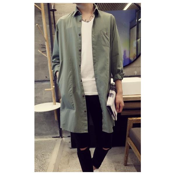 長袖シャツ メンズ 丈長 ロング丈 ショップコート サマーコート Buyee Servis Zakupok Tretim Licom Buyee Pokupajte Iz Yaponii