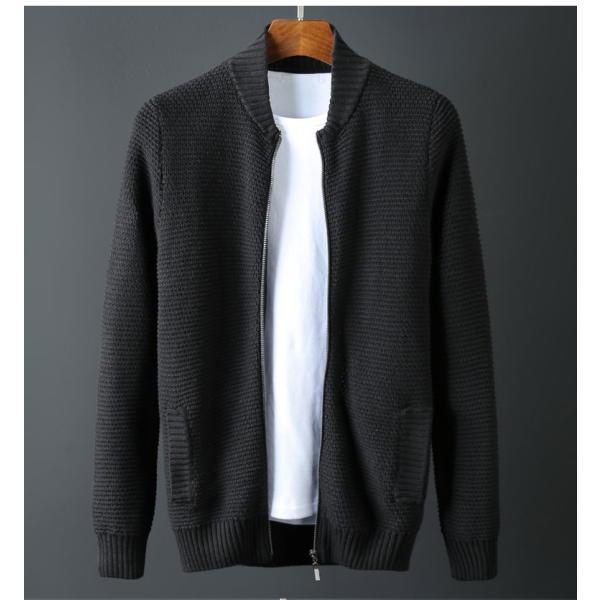 ニット メンズ ブルゾン ジップアップ カーディガン スリム 襟リブ Buyee Buyee 日本の通販商品 オークションの代理入札 代理購入