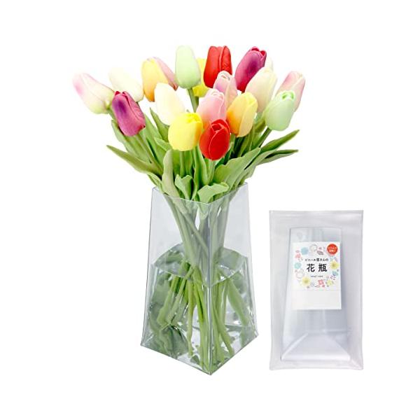 「商品情報」「主な仕様」シンプルかつお洒落なデザインが特徴のビニール製花瓶です。景観に馴染みやすく、玄関・リビング・客間・キッチン・寝室など場所を問わず飾ることができます。一般的な底が円形のタイプよりも、安定感のある台形により人が通過したと...