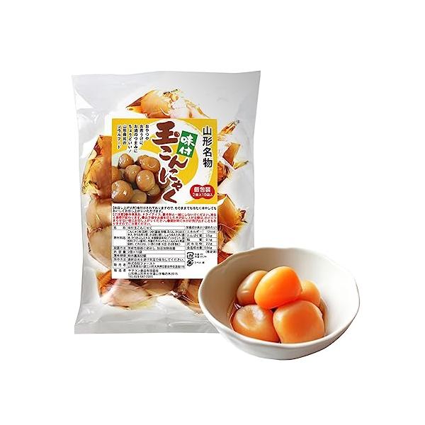 「商品情報」「主な仕様」山形県民のソウルフード味付玉こんにゃくです。醤油ベースのたれに付け込んだ香ばしく風味豊かな味わいと、食べきりに丁度いい個包装仕様でお届けいたします。おやつ・おつまみ・お茶請けなど様々なシーンで気軽にお召し上がりいただ...