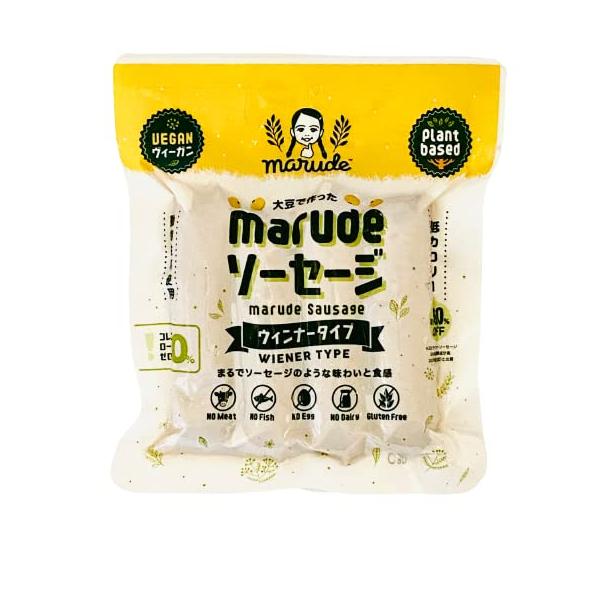 「商品情報」商品の説明新発売!! marudeソーセージ 「ウィンナータイプ」 動物性原料を一切使用していない日本初の国産ヴィーガンソーセージです。パリッとした食感でまるで本物のソーセージのような旨味が味わえます。レトルト加工で常温保存可能...