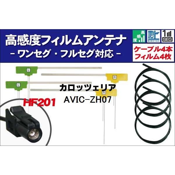 カロッツェリア 対応 地デジアンテナセット HF201 10セット カロッツェリア 【GPS一体型フィルム ＆ HF201アンテナコード