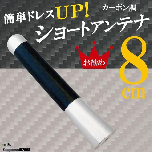 ショートアンテナ 8cm カーボン仕様 ルノー カングー 2008年まで 汎用 車 銀 シルバー renault 受信 簡単取り付け ナビ ヘリカル
