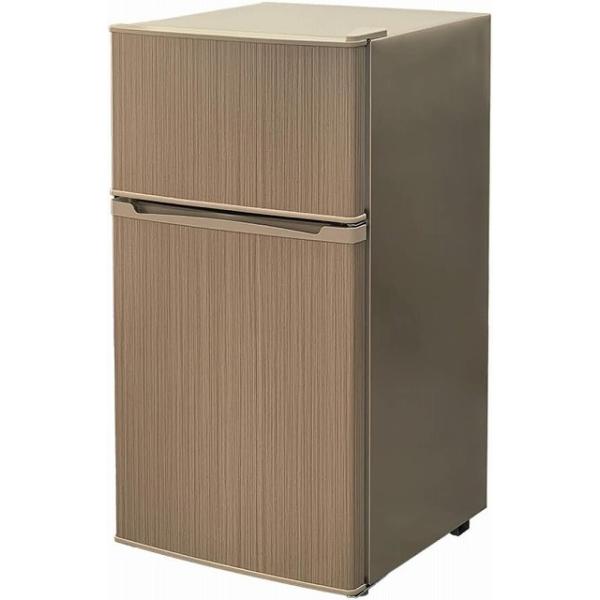 新品アウトレット］ 90L 2ドア冷凍冷蔵庫 SP-90LD2-WD ウッド simplus