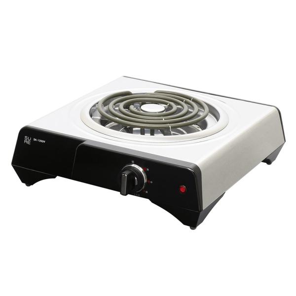 石崎電機 SURE クッキングヒーター 電気コンロ 1200W SK-1200V【商品説明】丈夫で長寿命なシーズヒーターを採用！火力4段階調節可能な1200Wハイパワー電気コンロ！●調理器具を選ばない・鍋やフライパンはもちろん、土鍋や鉄板な...