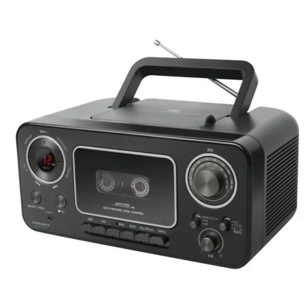 CDラジオカセットレコーダー CD-C330 CDラジカセ ANABAS アナバス 太知 CD再生 カセットテープ　ワイドFM スピーカー内蔵 AC電源/乾電池 ブラック CD-C330B