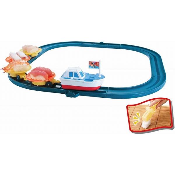 [Release date: April 10, 2025]お皿を乗せた4枚の台車を船型の大漁丸が引っ張ってお寿司を運んでくれます。 レールはテーブルに合わせてレイアウト変更できます。別売りレールを追加すれば巨大コースを作成可能です。 【セ...