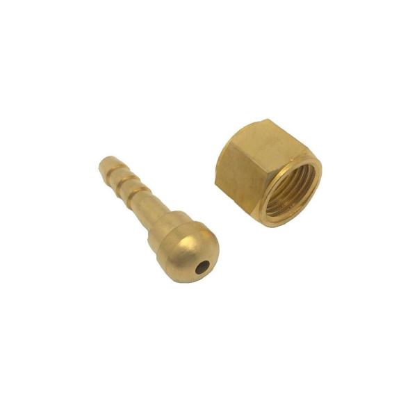 CO2 / TIG 溶接機 水ホース用 ジョイントセット組（ナット、タケノコニップル）（5/8-18UNFネジ）先端直径：6mm　適合ホース内径 5mm 1本