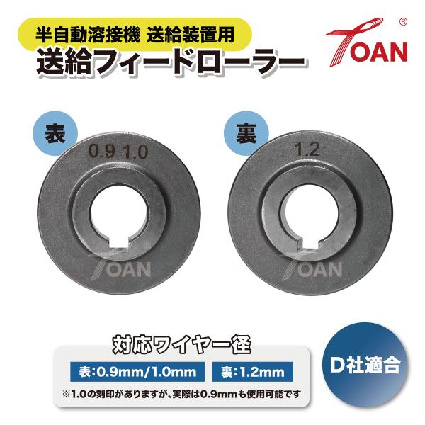 TOAN 半自動溶接機 CO2 送給装置用 送給ロール ダイヘン 対応ワイヤー径: 0.9mm/1.0mm〜1.2mm 適合型番: U1376H18