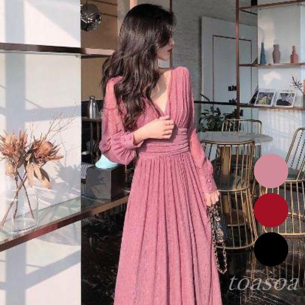 ワンピース レディース きれいめ ロング シフォン 楊柳 ラメ : toasoa 
