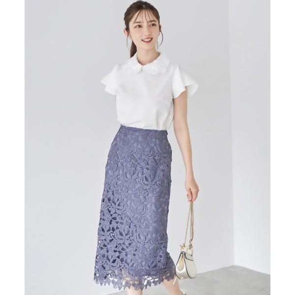 トシページ tocco closet ケミカルフラワーレースタイトスカート【rodely