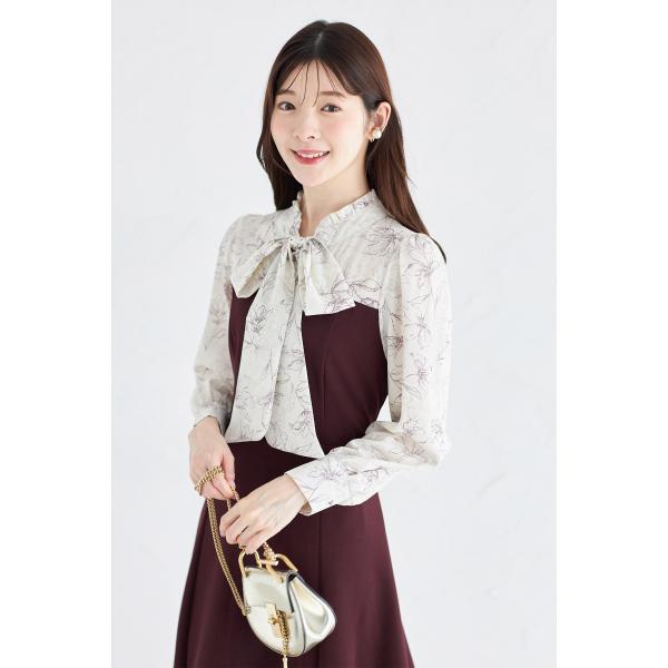 tocco closet（トッコ クローゼット） ボウタイリボンフラワープリント
