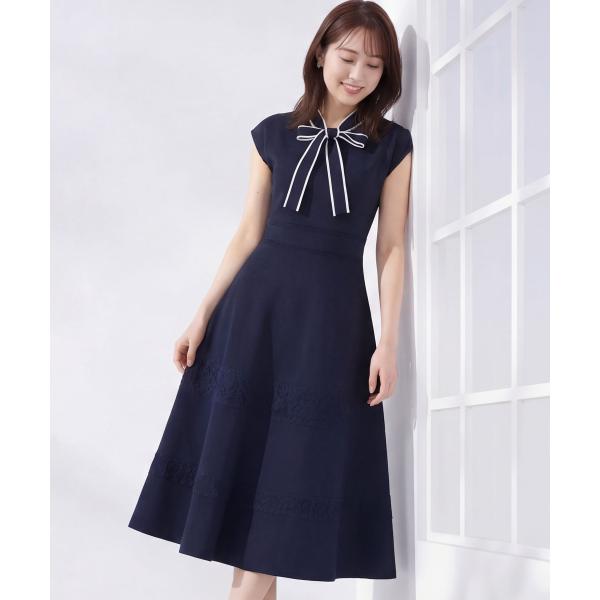 tocco closet（トッコ クローゼット） 配色ボウタイリボン付きレース