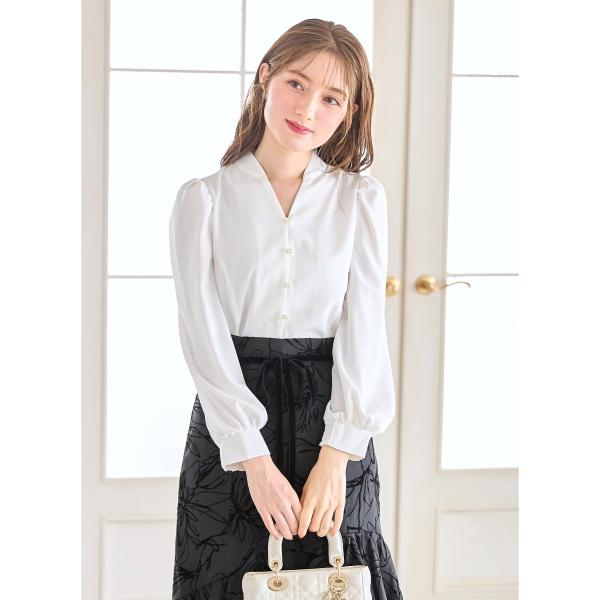tocco closet（トッコ クローゼット） パール釦スタンドスキッパー