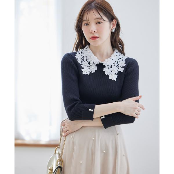 tocco closet（トッコ クローゼット） 2WAYレース襟付き袖口パール