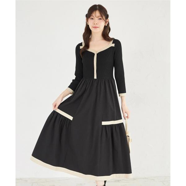 tocco closet（トッコ クローゼット） ニットドッキングバイカラー