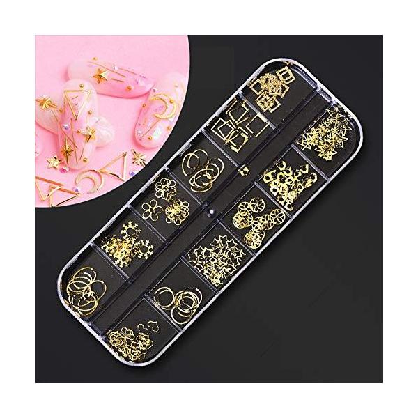 Asnomy ネイルアート ネイルパーツ スタッズ デコパーツ メタルパーツ 6ケースセット ジェルネイル Uvレジン ネイ Anguloyasociados Com