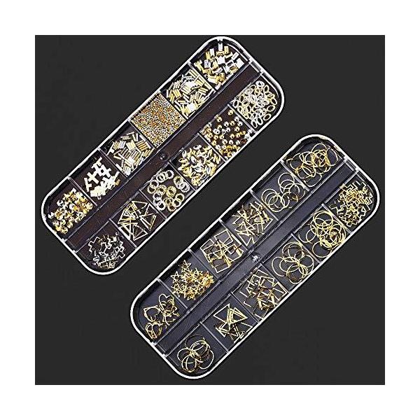 Asnomy ネイルアート ネイルパーツ スタッズ デコパーツ メタルパーツ 6ケースセット ジェルネイル Uvレジン ネイ Anguloyasociados Com