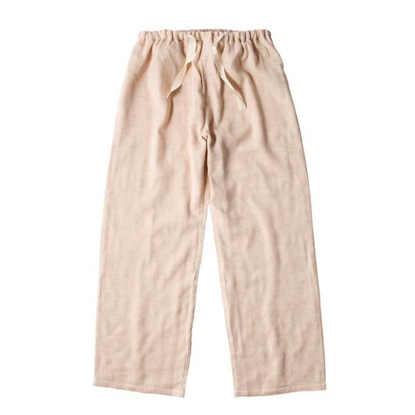 【お取り寄せ商品】ガーゼパジャマパンツ 単品 ダブルガーゼ 茶 M L (商品の到着までお日にちがかかります)