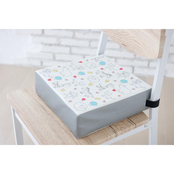 他サイト： イマージ お子様用高さ調節クッション グレー 大人用のイスに簡単装着の商品画像
