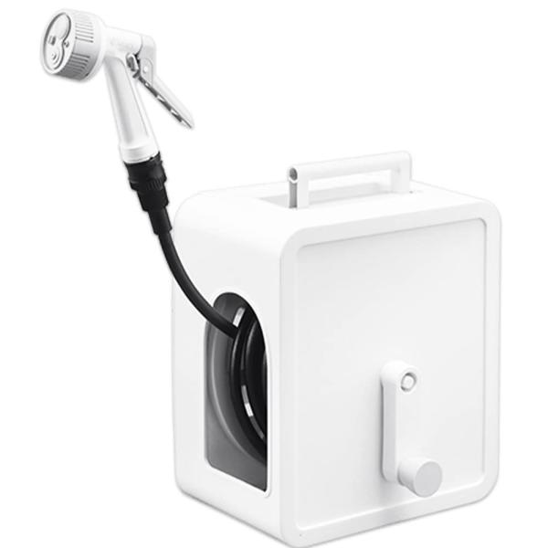 他サイト： アイリスオーヤマ ホースリール 20m フルカバーコンパクトホースリール 20M FCH-20MP ホワイト 省スペース コンパクト 軽量の商品画像