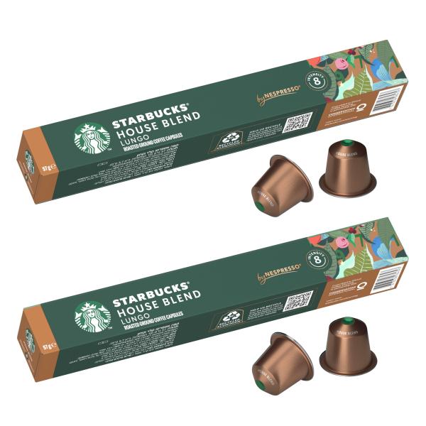 他サイト： スターバックス ハウスブレンド ネスプレッソ専用カプセル 10個×2箱，20杯分，レギュラー コーヒー，ポッドの商品画像