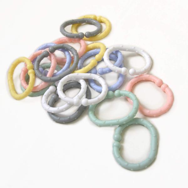 他サイト： Smart Start 歯固め&amp;おもちゃの紛失防止につり下げC環リング リンカブル パステル 18個 (x 1)の商品画像