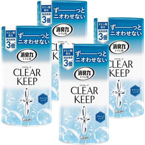 他サイト： 消臭力 トイレ クリアキープ [まとめ買い] トイレ用 置き型 クリーンソープ 400mL×4個 トイレの消臭力 クエン酸配合 消臭剤 消臭 芳香剤の商品画像