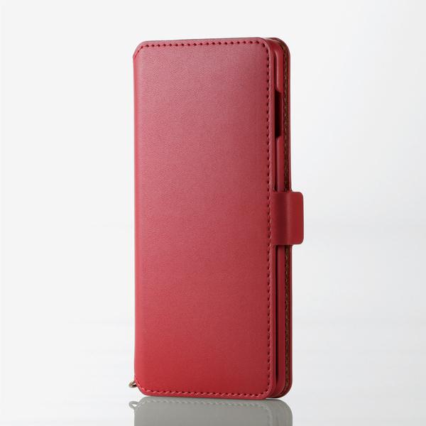 【アウトレット（新品）】エレコム Galaxy S10 ソフトレザーケース 磁石付 レッド PM-GS10PLFY2RD