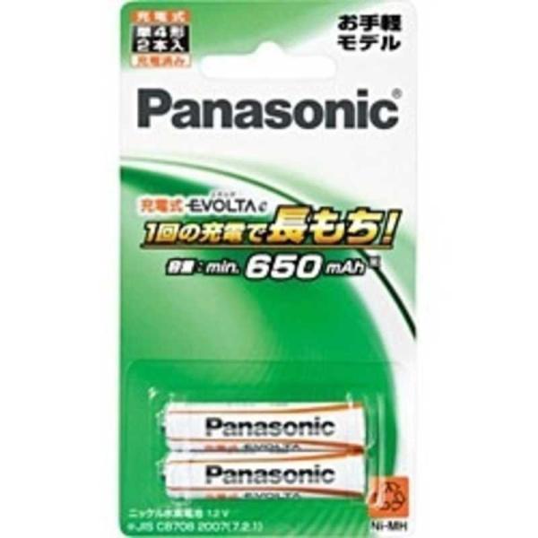 パナソニック 充電式エボルタ単4形2本パック(お手軽モデル)BK-4LLB/2B