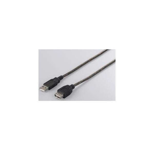 BUFFALO USB2.0延長ケーブル (A to A) ブラックスケルトン 1.5m BSUAA215BS