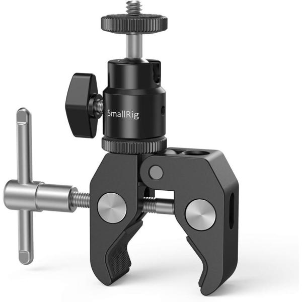 SmallRig スーパークランプ 蟹バサミ 自由雲台付き 15-40mm対応 Super Clamp with Ball Head Mount (1/4 -20 Screw) 1124