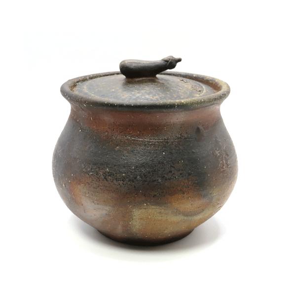 備前焼 井上雅司作 蓋物・砂糖入れ(1806-D） : 陶舗 唐花庵 - 通販