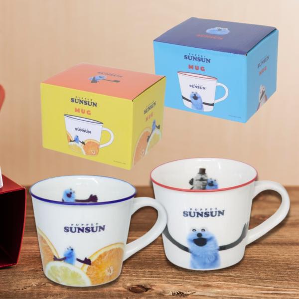 パペットスンスン「カラーラインマグ(アップ)」パペットスンスンの可愛いカラーラインマグ！■サイズ：H77×φ90mm■パッケージ：化粧箱入り■原産国：中国