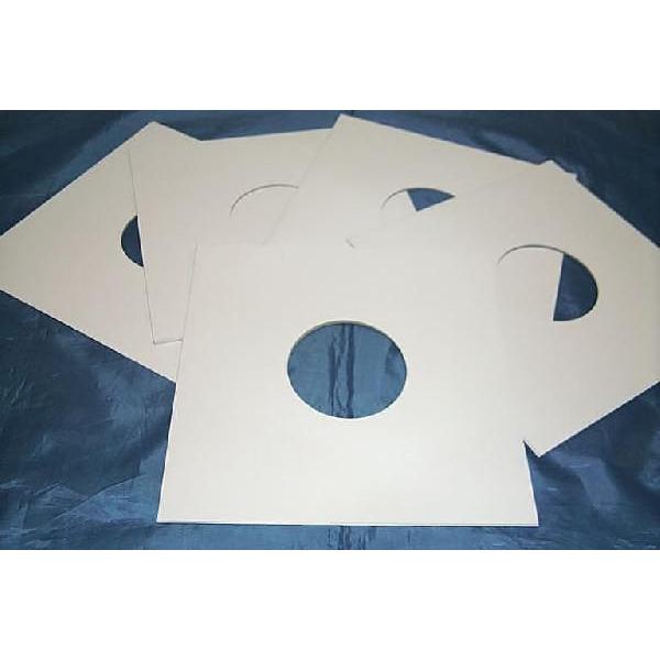 （サプライ） １０インチ レコードサイズ、白色紙ジャケット(穴有り)５枚セット