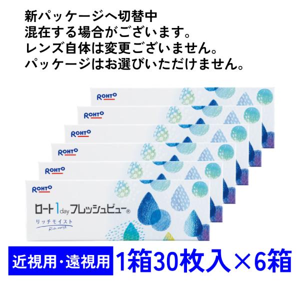 ワンデーフレッシュビューリッチモイスト 30枚入 6箱セット ロート 1day 近視用 遠視用 送料無料