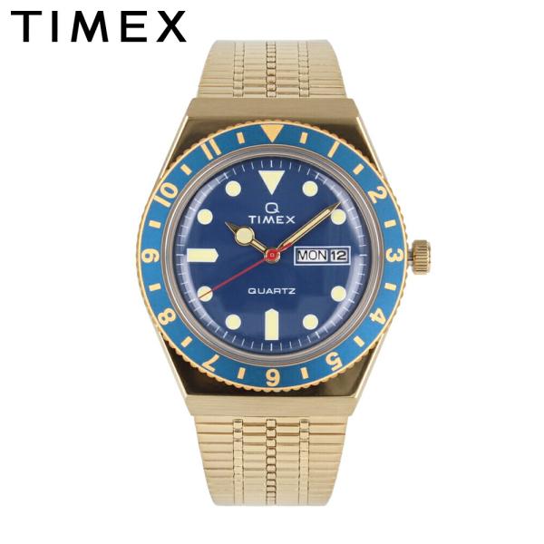TIMEX タイメックス TIMEX Q タイメックスキュー腕時計 メンズ クオーツ アナログ 3針 ステンレス メタル ゴールド ネイビー TW2U62000 爆買