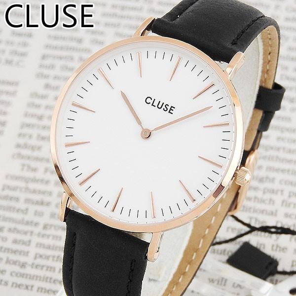 Cluse クルース Cl18008 38mm 海外モデル La Boheme ラ ボエーム アナログ レディース 腕時計 ブラック ホワイト ピンクゴールド 革バンド レザー 腕時計 メンズ アクセの加藤時計店 通販 Paypayモール