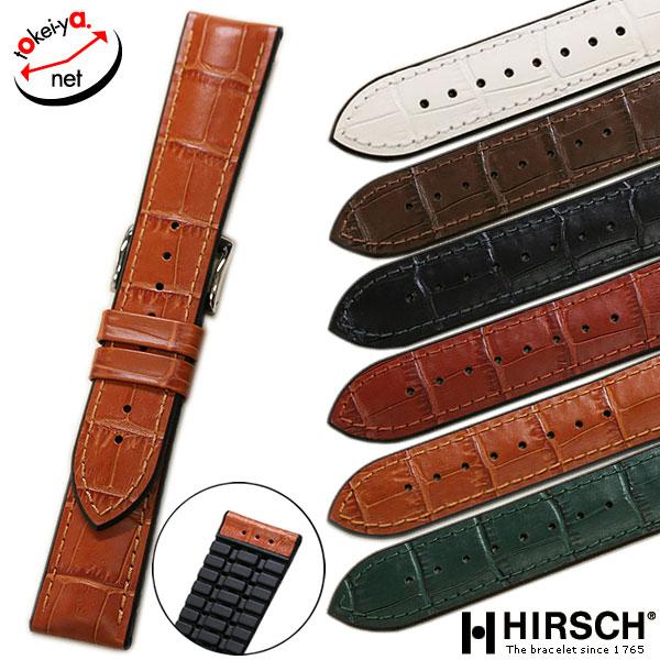HIRSCH Paul 21mm ヒルシュ ポール 腕時計 ベルト バンド HIRSCH ヒルシュ PAUL ポール 型押し×ラバー 時計ベルト 防水 時計