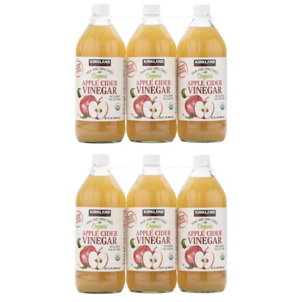 オーガニックである事、砂糖不使用ですのでりんごの甘みをダイレクトに感じて頂けます。口当たりもさっぱりしており、是非色々なアレンジをお楽しみください。オーガニック アップルサイダー酢 946ml 6本 1219113 送料無料 コストコ 酸度...