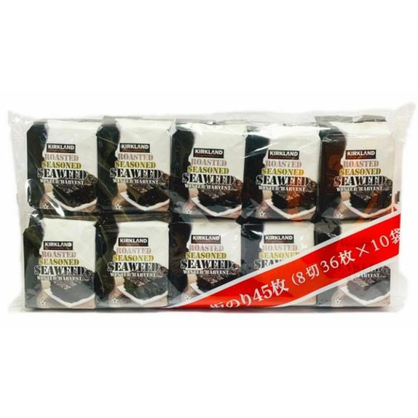 香ばしいごまの香りの韓国伝統味付け海苔冬獲りの良質な海苔原料を使用大容量、一袋当たり標準4人家族1食分8切36枚 x 10袋　（板のり45枚）。香ばしいごまの香りの韓国伝統味付け海苔です。冬獲りの良質な海苔原料を使用。大容量、一袋当たり標準...