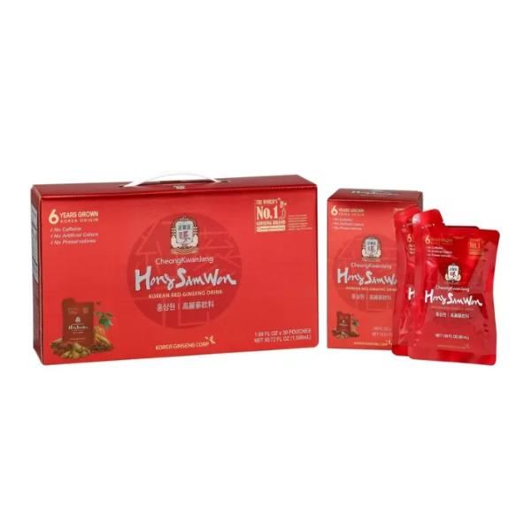 ☆新品【正官庄】 紅蔘元(ホンサムウォン)パウチ (50ml x 60袋) 正官庄 紅蔘元 ホンサムウォン 5袋 (1袋50ml) 栄養ドリンク 高麗