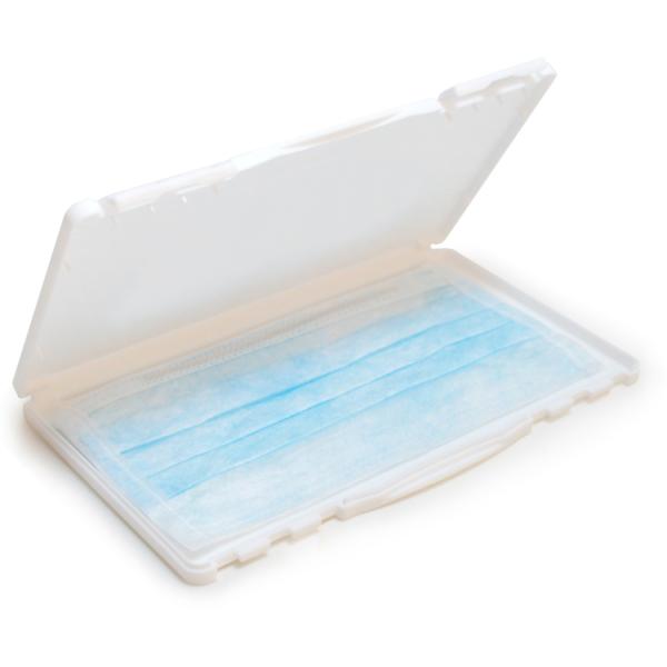 お得【2個入り】マスクケース　持ち運び　携帯用　プラスチックケース　薄型　軽量　コンパクト　シンプル　ホワイト　無地