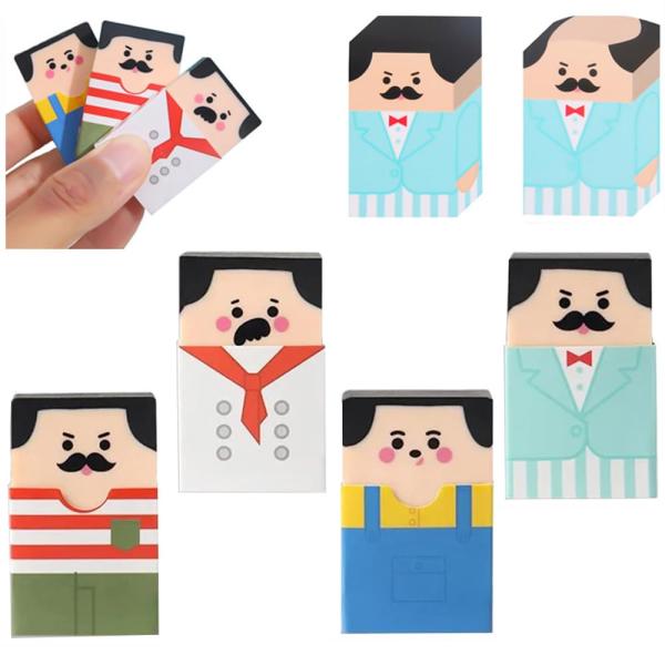 YJRUNFU 消しゴム 小学生 文房具 練り消し ハゲおじさん消しゴム 可愛い鉛筆消しゴム 記念品 プチ デッサン用 学習用 お絵か