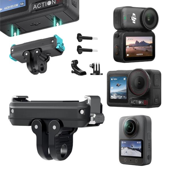 DJI Osmo Nano 用 磁気クイックリリースマウント アルミ製 1/4ネジ穴付きと2爪インターフェース 小型 軽量 接続可能 三脚
