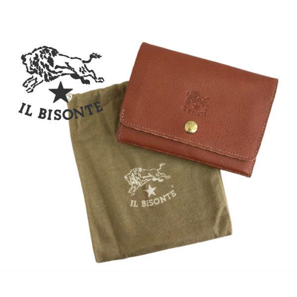 新品 イルビゾンテ 本革 レザー ウォレット 財布 折り財布 ブラウン 茶